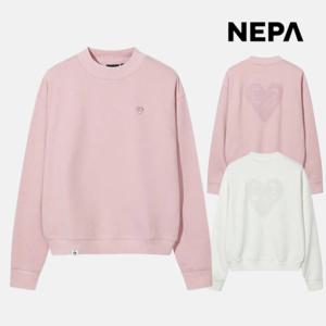 네파 여성 세미 크롭 그래픽 맨투맨 오가닉 기모 등산 티셔츠 7L65365