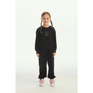 [베네통 키즈] 벨로아 맨투맨 세트 QAMT14561BK QATP05561BK_블랙