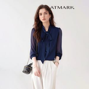 ATMARK 쉬폰시스루타이넥셔츠_AA56SH020G