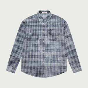 [행텐 틴즈]여성 포켓 디지털 프린트 체크 롱 셔츠_100(10530-120-642-68)