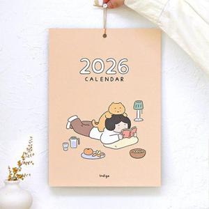 2026년 일상 A4 벽걸이 달력 (일러스트 포스터 캘린더)