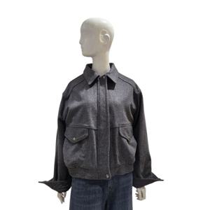 [에이비에프지]카라넥 아웃포켓 모직 짚업점퍼 AGNZ4HJ05J