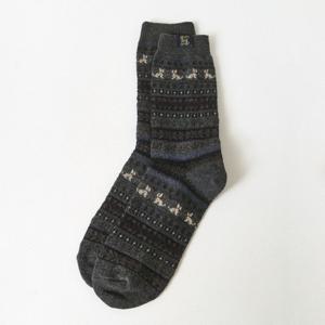 헤지스  25FW  남성 패턴 면혼방 장목양말 HZSS5F301CG