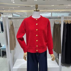 [밸리걸] 골드 버튼 라운드 가디건 823450