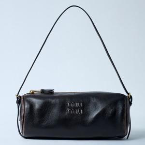 25 FW 미우미우 로고 엠보스 디스트레스트 스무스 레더 숄더백 다크브라운 5NE851 AF6P F0201