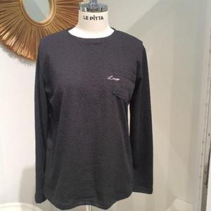 르피타 HC06 주머니엘 자수 티셔츠(블랙) L253BTS909