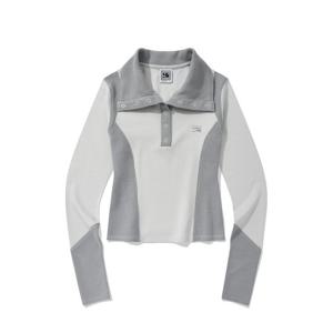 코드그라피 배색 카라 롱슬리브 BB CBDFWTL012 BK MG