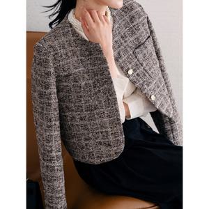 [모리스커밍홈]라운드 크롭라인 트위드 자켓_M2509JK616C