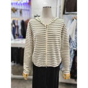 밸리걸 세이브존01 스트라이프 후드 집업 니트 가디건 608730