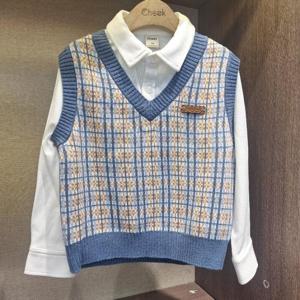 치크 HC24 레이어드 자가드조끼티셔츠 Ckka2511B