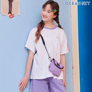 [오션스카이]여아 TAPE 장식 반팔 티셔츠-ABJG5875D0T