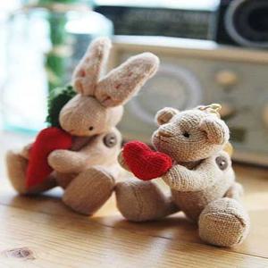 가방걸이 태국산 핸드메이드 당근토끼 하트곰 키홀더