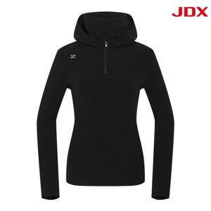 [JDX] 여성 자카드 패턴 후드티셔츠(X1TLU8404BK)