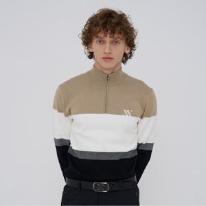 [JDX] 남성 블록 배색 반집업 풀오버(X2SPU3344LI)