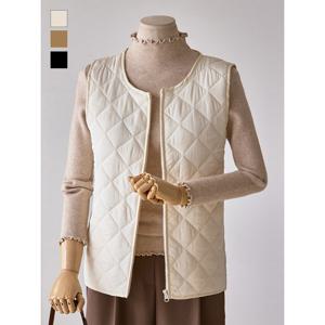 [커스텀에이블]라운드 히든포켓 누빔 조끼_T2510PV001D