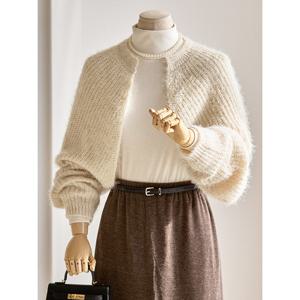 [커스텀에이블]심플 솔잎사 볼레로 가디건_T2510CD056C