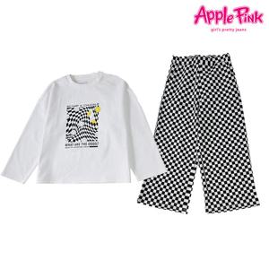 [애플핑크]스마일 체커보드 파자마 세트 (APUWR504GSW)