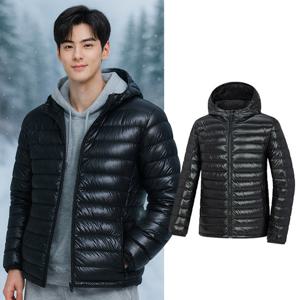 콜핑 남성 겨울 구스다운 나일론 경량 등산 후드 패딩 자켓 KSC650VJ4M