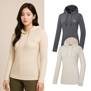 콜핑 여성 겨울 기모 엉덩이 덮는 등산 긴팔 후드 티셔츠 KSC430ST5W