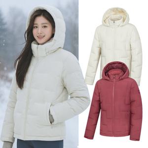 콜핑 여성 겨울 구스다운 경량 튜브 등산 후드 패딩 자켓 KSC678TJ7W