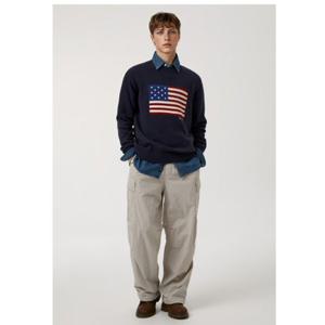[후아유] [Cali] American Flag Intarsia Pullover WHKAF4T81U