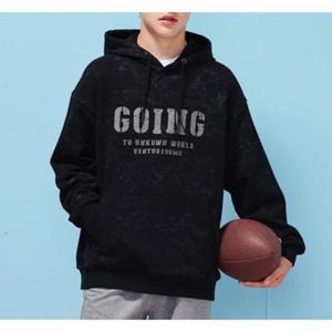 에꼴리에 HC33 빈티지 전판 프린트 후드티 25C1404