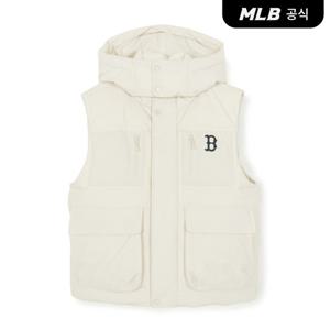 [MLB공식] 25FW 고프코어 립스탑 4포켓 후드 패딩조끼 BOS (D.Cream) 3ADVB0256-43CRD