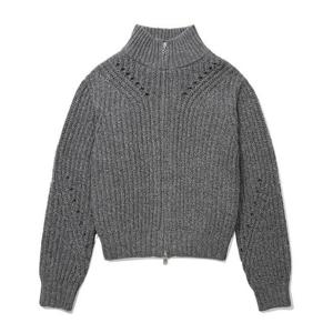 커버낫자켓 JQS CO2404KT77-CH 우먼 니트 집업 가디건 Charcoal