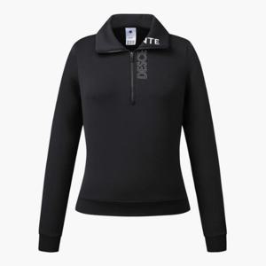 데상트골프웨어 GQC DP32WFTL94-BLKG 여성 와이드넥 반집업 티셔츠 / BLACK