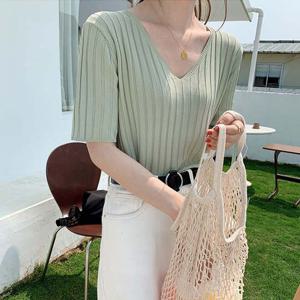 쿨 니트 브이넥 반팔티 HH-D42