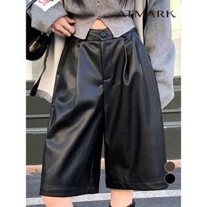 [앳마크]ATMARK 핀턱레더뒷밴딩버뮤다팬츠_AA56PT012G