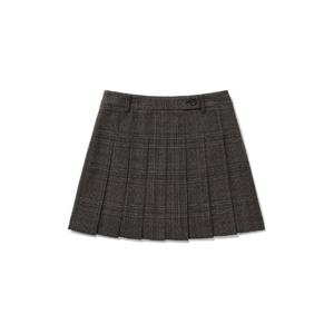 커버낫반바지 CQK CO2403SR71-BR 우먼 체크 플리츠 미니 스커트 Brown