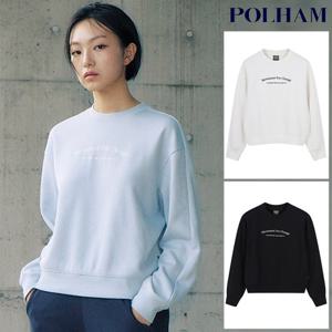 폴햄  여성 무브 플리스 크롭 레터링 맨투맨 티셔츠(PHE4TR2700)