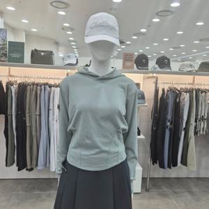 [챌린저]여성 파우더리저지 밑단턱 후디 긴팔티셔츠 라이트그린_