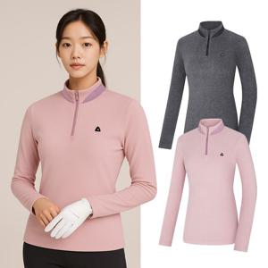 비티알 여성 폴라플리스 보온 골프 긴팔 반집업 티셔츠 BSC045TT4W