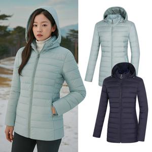 비티알 여성 겨울 덕다운 퍼 골프 경량 롱패딩 자켓 BSC660TJ5W
