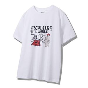 지프 캠핑 베어 남녀공용 반팔티 JQ8TSU591WH