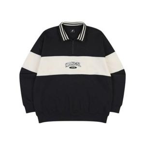 캉골긴팔티 CQK KQFC-RT17580BK 칼리지 하프 집업 스웨트셔츠 1758 블랙