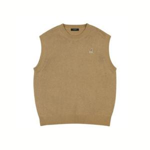 캉골조끼 CQK KPFC-KN18690BE 체스트 심볼 니트 베스트 1869 베이지