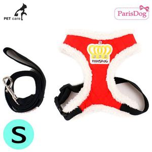 개줄 패리스독 크라운 패딩 하네스 (레드) (S) 애견용품
