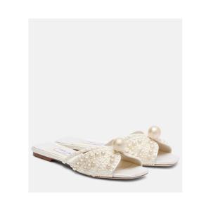 지미추 Siva 임벨리시드 새틴 슬라이드 P01071312