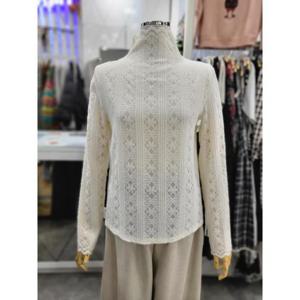 밸리걸 세이브존01 가을 하이넥 패턴 스판 블라우스 611720