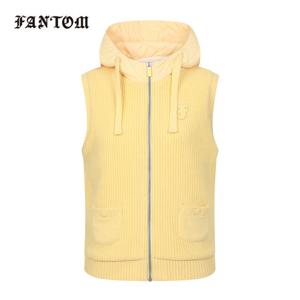 [팬텀] 여성 하이브리드 후드 집업 니트 베스트 221E4SV103_YL