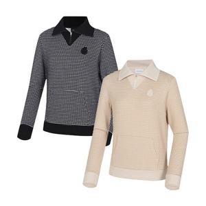 [와이드앵글] 여성 CO 와플 와이드 카라 블루종 티셔츠 L_WWW24272