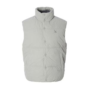 헤지스 골프 25FW 아이보리 남성 코듀로이 프린트 구스 다운 베스트 HUJU5D753I4