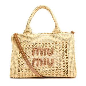 미우미우 라피아 핸드백 MIUN54VYBEI