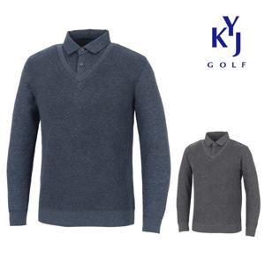 기모 레이어드 티셔츠 조끼 일체형 남성 골프 긴팔티 DPWMTS42