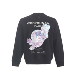 [우영미] 블랙 3D 코랄 백로고 스웨트 티셔츠 W251TS25_723B_BLACK