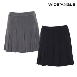 [와이드앵글] WWU23Q15 CO 울라이크 부분 편차 플리츠 큐롯