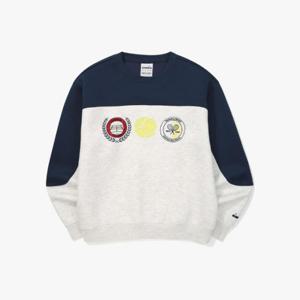 디아도라긴팔티 KQJ D5323LFS22MGS 컬러블럭 맨투맨 MELANGE GREY